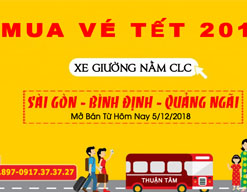Mở bán vé xe khách chất lượng cao tết kỷ hợi 2018 tuyến Sài Gòn - Bình Định - Quảng Ngãi - Đà Nẵng